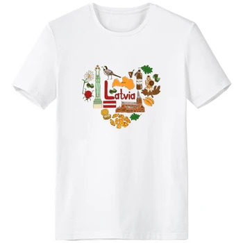 Latvia Love Heart Landscape Flag Pattern Crew-Neck White T-shirt Spring and Summer Tagless Comfort Cotton Sports T-shirts
Latvia Love Heart Landscape Flag Pattern Crew-Neck White T-shirt Spring and Summer Tagless Comfort Cotton Sports T-shirts
