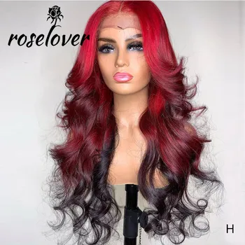 Roselover Red Wig Ombre Wavy 13*6 Lace Front Human Hair Wigs 180 Density Remy Brazilian Human Hair Wig Pre Plucked Cosplay 
Roselover Red Wig Ombre Wavy 13*6 Lace Front Human Hair Wigs 180 Density Remy Brazilian Human Hair Wig Pre Plucked Cosplay