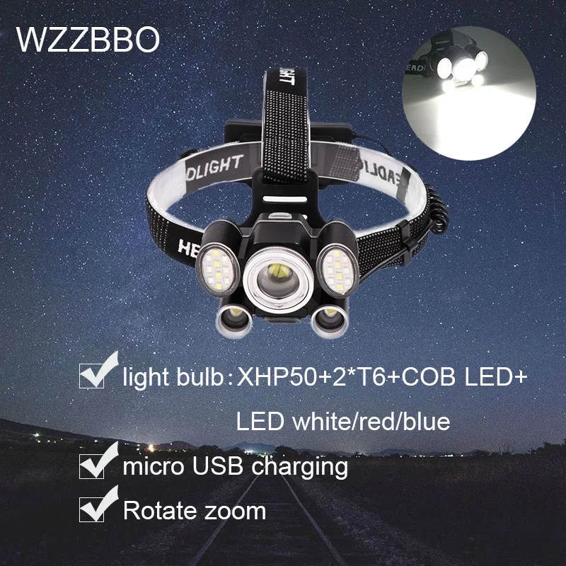 Powerful XHP50 Led Headlamp Head Torch Head lamp light by 18650 battery for Fishing Hunting Camping Waterproof Headlight 
Powerful XHP50 Led Headlamp Head Torch Head lamp light by 18650 battery for Fishing Hunting Camping Waterproof Headlight