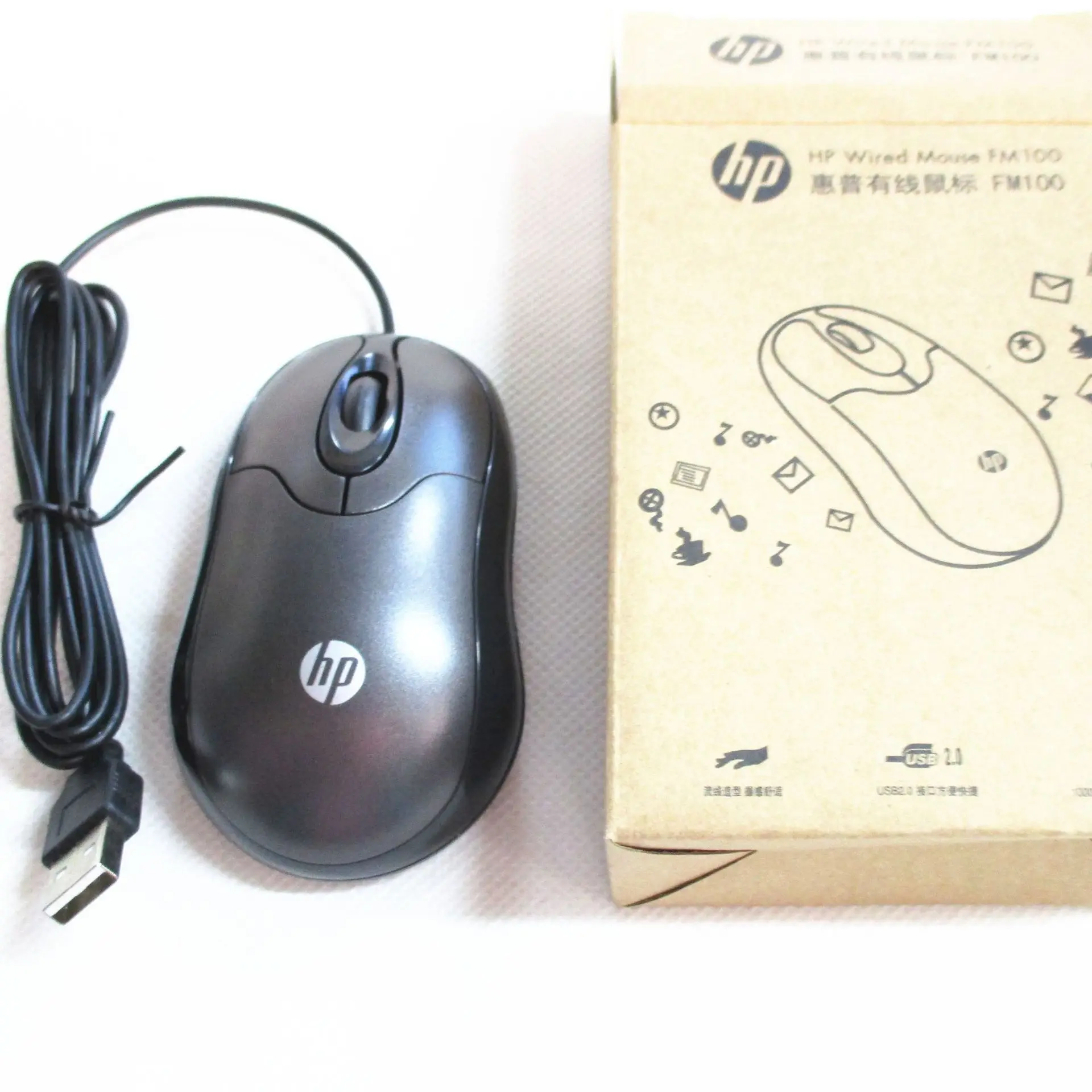 HP FM100 Mouse Wired Optical Mouse Desktop Laptop Computer Bag Accessories Undertake OEM Order
HP FM100 Mouse Wired Optical Mouse Desktop Laptop Computer Bag Accessories Undertake OEM Order