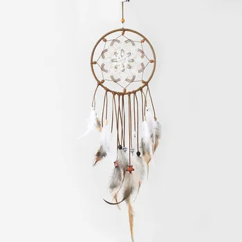 

Traditional Chinese Handmade Feather Dreamcatcher for Bedroom Wall Hanging Home Decor Wedding Party Blessing Gift