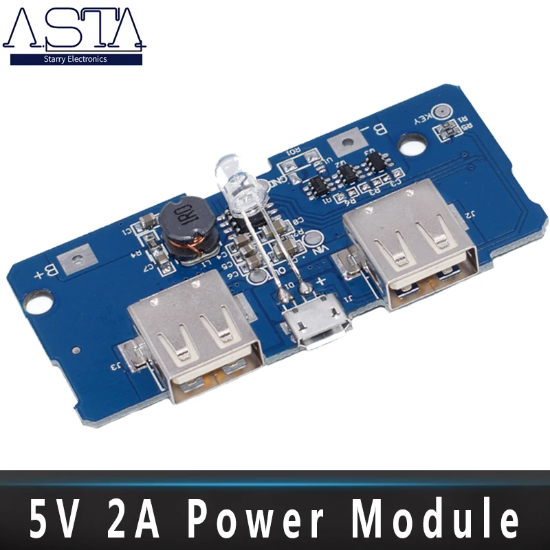 5V 2A Power Bank Charger Module Charging Circuit Board Step Up Boost Power Supply Module 2A Dual USB Output 1A Input
5V 2A Power Bank Charger Module Charging Circuit Board Step Up Boost Power Supply Module 2A Dual USB Output 1A Input