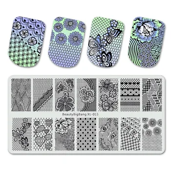 BeautyBigBang Stamping Plates Lace Flower Feather Butterfly Image Stainless Steel Nail Art Stamp Plate Template Stencil XL-015 
BeautyBigBang Stamping Plates Lace Flower Feather Butterfly Image Stainless Steel Nail Art Stamp Plate Template Stencil XL-015