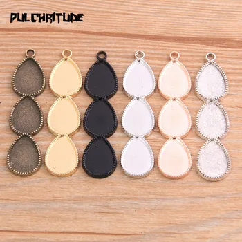 6pcs 10*14mm*3 Inner Size Six Color Metal Alloy Simple Water Droplets Cabochon Pendant Setting Jewelry Findings 
6pcs 10*14mm*3 Inner Size Six Color Metal Alloy Simple Water Droplets Cabochon Pendant Setting Jewelry Findings