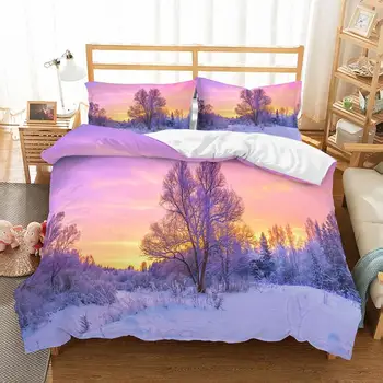 Winter Snow Scene Bedding Set Soft Pillow Case Twin King Size Microfiber Bedspread Beautiful Sunset Glow Trees Print Duvet Cover
Winter Snow Scene Bedding Set Soft Pillow Case Twin King Size Microfiber Bedspread Beautiful Sunset Glow Trees Print Duvet Cover