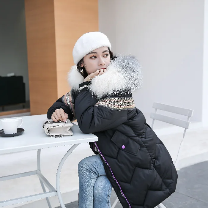 2019 New Style Embroidered Sequin Net Red Fur Collar down Jacket Cotton-padded Clothes Mid-length Korean-style Contrast Color Sl
2019 New Style Embroidered Sequin Net Red Fur Collar down Jacket Cotton-padded Clothes Mid-length Korean-style Contrast Color Sl
