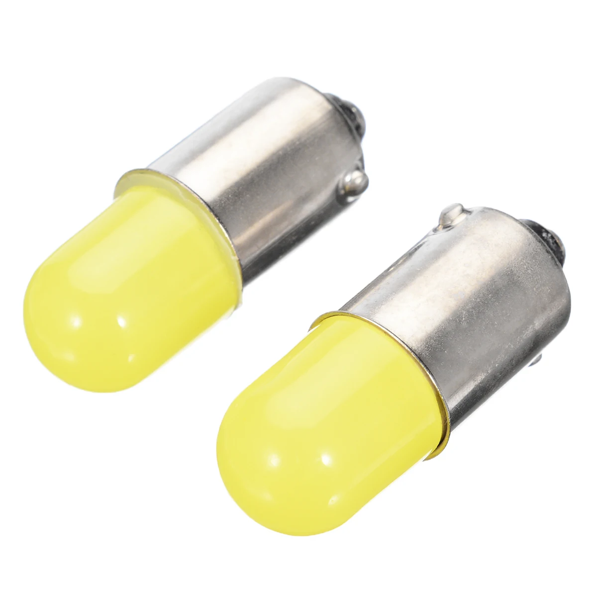 1 Pair BA9S T4W Super Bright Round 3D COB LED Pure White Car License Plate Light Bulb Auto Lamp marker light DC 12V