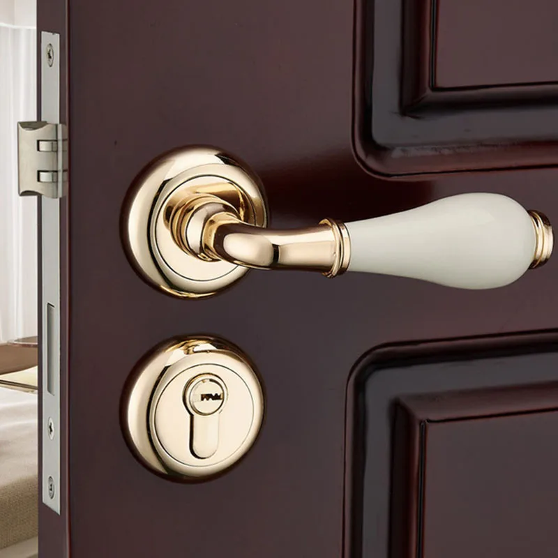 Free Shipping European simple Gold Bronze Zinc Alloy Wood door Lock Bedroom bathroom Mute Ceramic split Handles Lock Keys 72mm
Free Shipping European simple Gold Bronze Zinc Alloy Wood door Lock Bedroom bathroom Mute Ceramic split Handles Lock Keys 72mm