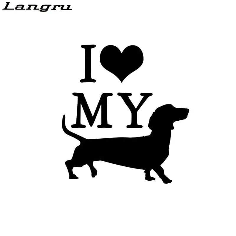 Langru I Love My Weiner собака виниловая Автомобильная Наклейка на окно бампер