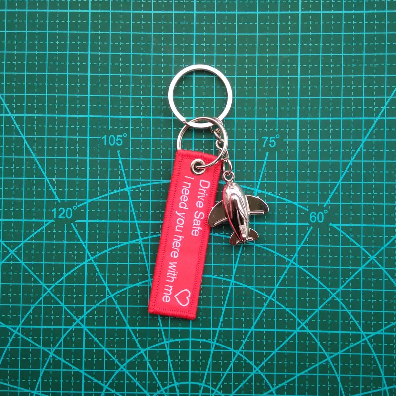 Drive Safe Key chain I need you here with me Red double sided 7.7*2cm 3D Aircraft Motorcycle Car metal women men Sporty outdoor | Украшения