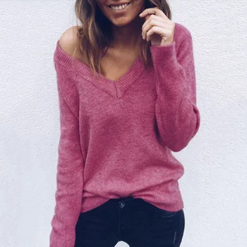 2020 Autumn And Winter New Explosion Sweater Female European Style Rabbit Velvet Bottom V-neck Open Back Women Pullovers 66669
2020 Autumn And Winter New Explosion Sweater Female European Style Rabbit Velvet Bottom V-neck Open Back Women Pullovers 66669