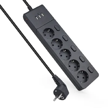 Multiple Power Strip Surge Protection EU Plug Electrical Extension Sockets USB 5 way Outlets Independent Switch Control 2m Cord
Multiple Power Strip Surge Protection EU Plug Electrical Extension Sockets USB 5 way Outlets Independent Switch Control 2m Cord