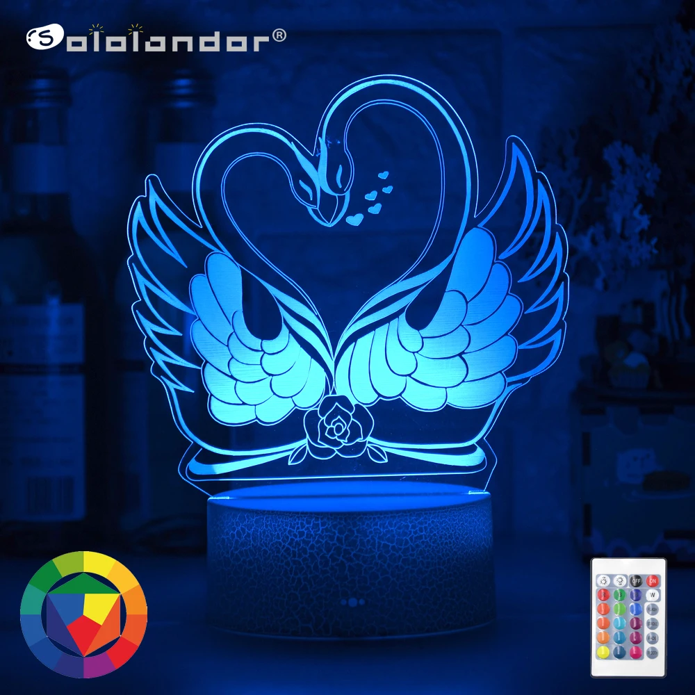 Newest 7-color Remote Or Touch Control 3D LED Night Light Swan Shaped Table Desk Lamp Xmas Home Decoration Lovely Gifts For Kids
Newest 7-color Remote Or Touch Control 3D LED Night Light Swan Shaped Table Desk Lamp Xmas Home Decoration Lovely Gifts For Kids