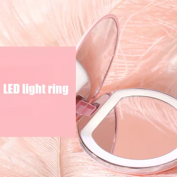 High Quality Mini Makeup Mirror with LED Light Compact Handheld Illuminated Folding Round Mirror for Home Travel NShopping
High Quality Mini Makeup Mirror with LED Light Compact Handheld Illuminated Folding Round Mirror for Home Travel NShopping