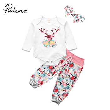 Pudcoco Newborn Baby Girls Boys Xmas Deer Outfits Long Sleeve Cartoon Romper Tops + Floral Pants + Hats Christmas Clothes Set
Pudcoco Newborn Baby Girls Boys Xmas Deer Outfits Long Sleeve Cartoon Romper Tops + Floral Pants + Hats Christmas Clothes Set