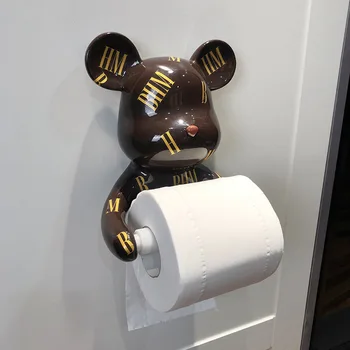New creative luxury violent bear roll paper tube kitchen bathroom wall hanging punch-free multifunctional paper towel rack 
New creative luxury violent bear roll paper tube kitchen bathroom wall hanging punch-free multifunctional paper towel rack