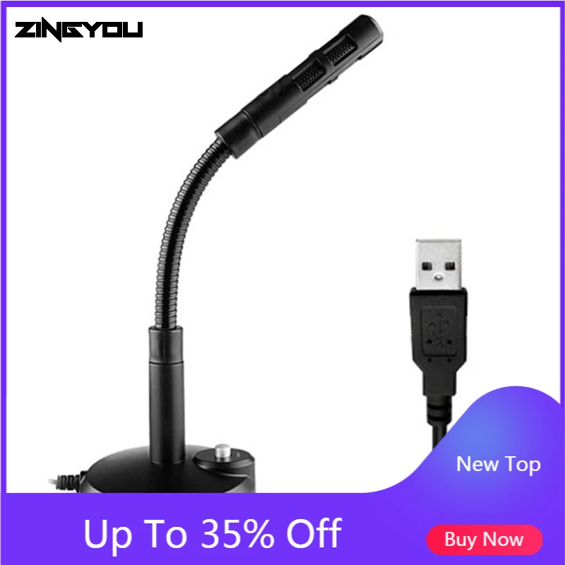 100% Оригинальный USB микрофон ZINGYOU для компьютера 360 ° настраиваемый свободный