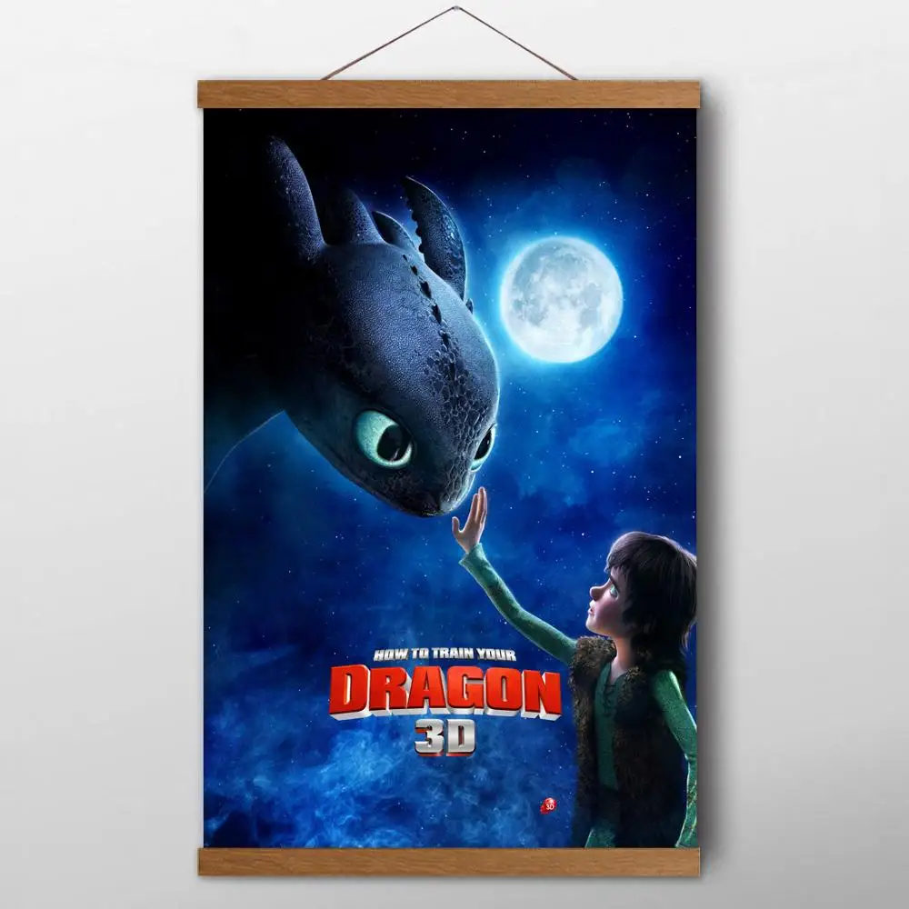 Solid Wood Scrolls Paintings Cartoon Posters and prints How to Train Your Dragon Canvas Cloth Wall Art Picture For Room Decor
Solid Wood Scrolls Paintings Cartoon Posters and prints How to Train Your Dragon Canvas Cloth Wall Art Picture For Room Decor