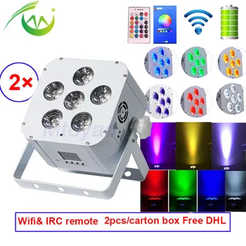 Wireless dmx Uplighting IRC Remote& Wifi contol LED Flat Par Light 6*18W RGBWA UV Battery LED DJ Par Stage Light for Weddings
Wireless dmx Uplighting IRC Remote& Wifi contol LED Flat Par Light 6*18W RGBWA UV Battery LED DJ Par Stage Light for Weddings