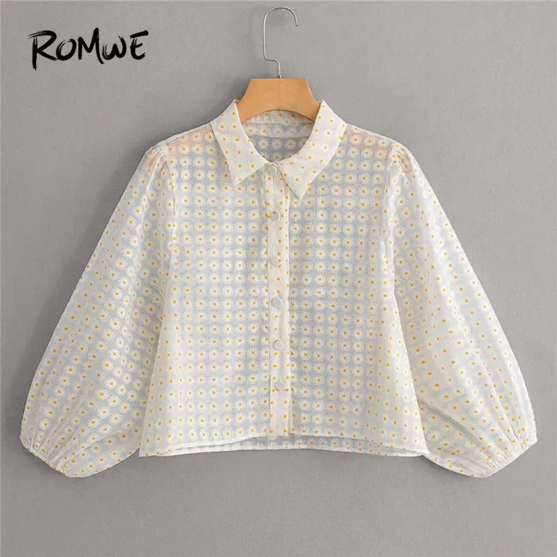 ROMWE Floral Print Sheer Mesh Blouse Autumn Bishop Sleeve Beige Crop Top Womens Tops and Blouses 2019 Button Placket Ladies Tops
ROMWE Floral Print Sheer Mesh Blouse Autumn Bishop Sleeve Beige Crop Top Womens Tops and Blouses 2019 Button Placket Ladies Tops