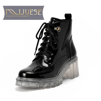 MLJUESE 2021 women ankle boots soft Cow leather winter short plush lace up round toe high heels equestrian boots party dress
MLJUESE 2021 women ankle boots soft Cow leather winter short plush lace up round toe high heels equestrian boots party dress