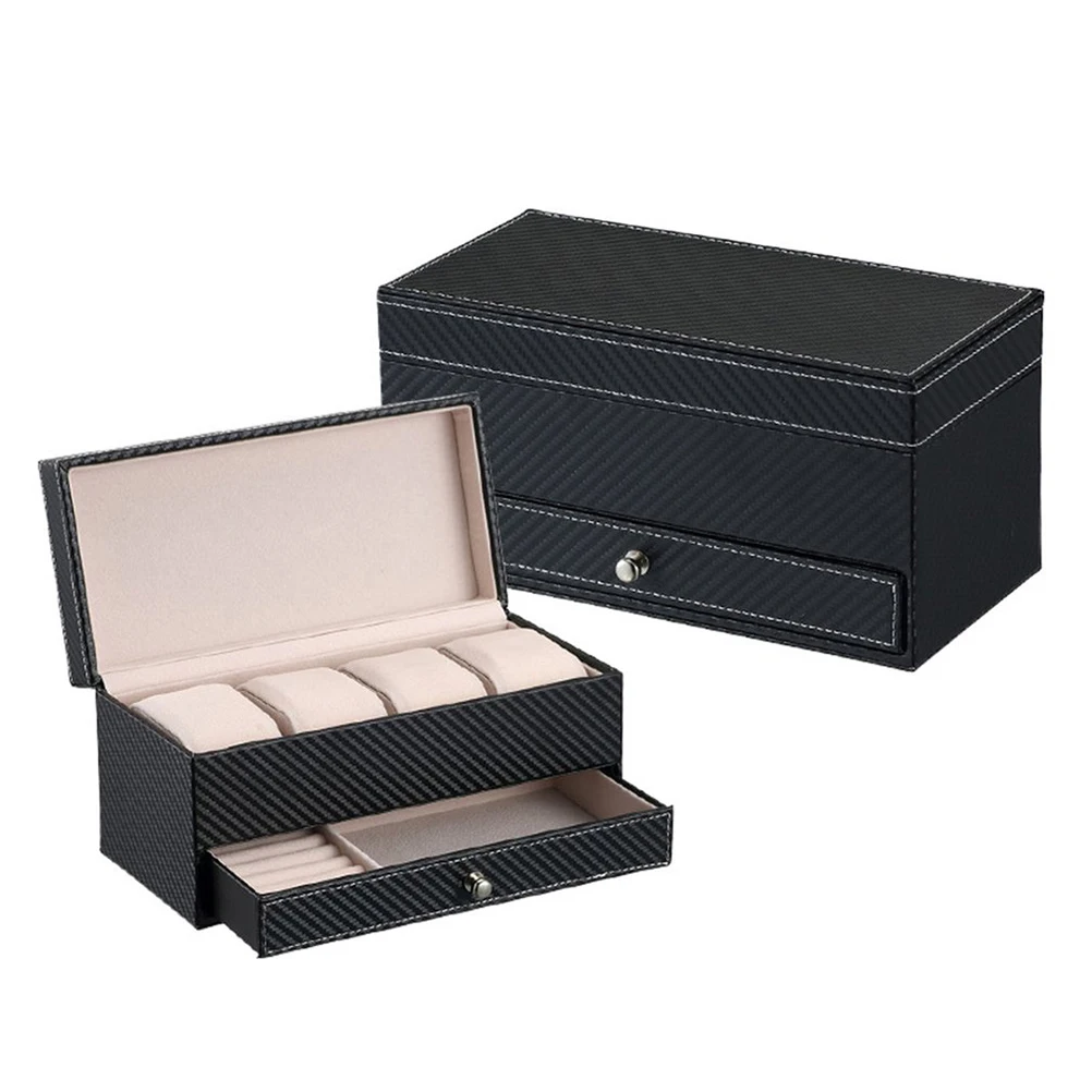 1PC Watch Box Black Wristwatch Storage Box Exquisite Leather Watch Case Mutifunctional Drawer Watch Box for Women Men Madam Lady
1PC Watch Box Black Wristwatch Storage Box Exquisite Leather Watch Case Mutifunctional Drawer Watch Box for Women Men Madam Lady