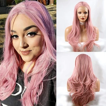 Mixed Pink Synthetic lace Front Wig Long Natural Wave Pink Wigs for Women Natural Hairline Pink Wig Glueless Heat Resistant 
Mixed Pink Synthetic lace Front Wig Long Natural Wave Pink Wigs for Women Natural Hairline Pink Wig Glueless Heat Resistant
