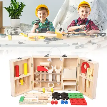 Wooden Toolbox Set Wooden Tools Toys With Storage Box Pretend Play Toolbox Kids Tool Kit Construction Tools Set For Children
Wooden Toolbox Set Wooden Tools Toys With Storage Box Pretend Play Toolbox Kids Tool Kit Construction Tools Set For Children