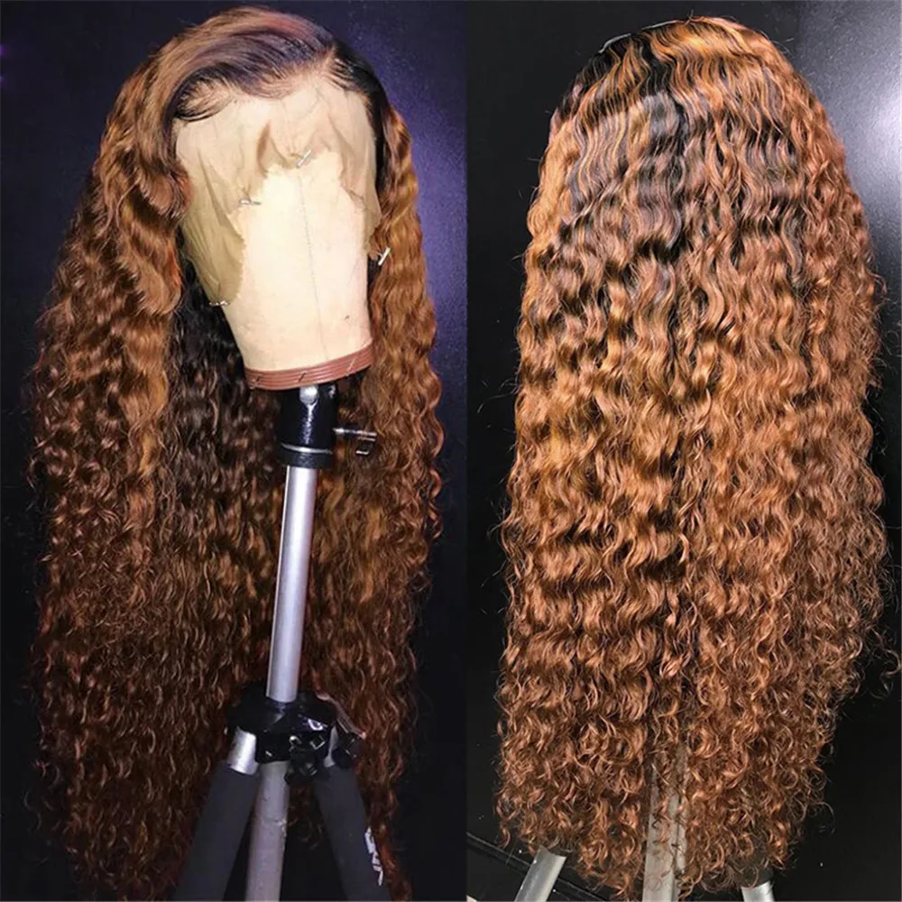 China Supplier Loose Wave Lace Front Human Hair Wig 13x6 Deep Part Ombre Blonde Brazilian Remy Hair Bleached Knots Glueless Wig 
