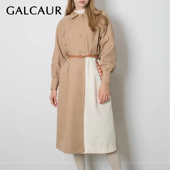 GALCAUR Vintage Hit Color Patchwork Female Trench Coats Lapel Collar Lantern Long Sleeve Lace Up Windbreakers Women Fashion 2020
GALCAUR Vintage Hit Color Patchwork Female Trench Coats Lapel Collar Lantern Long Sleeve Lace Up Windbreakers Women Fashion 2020