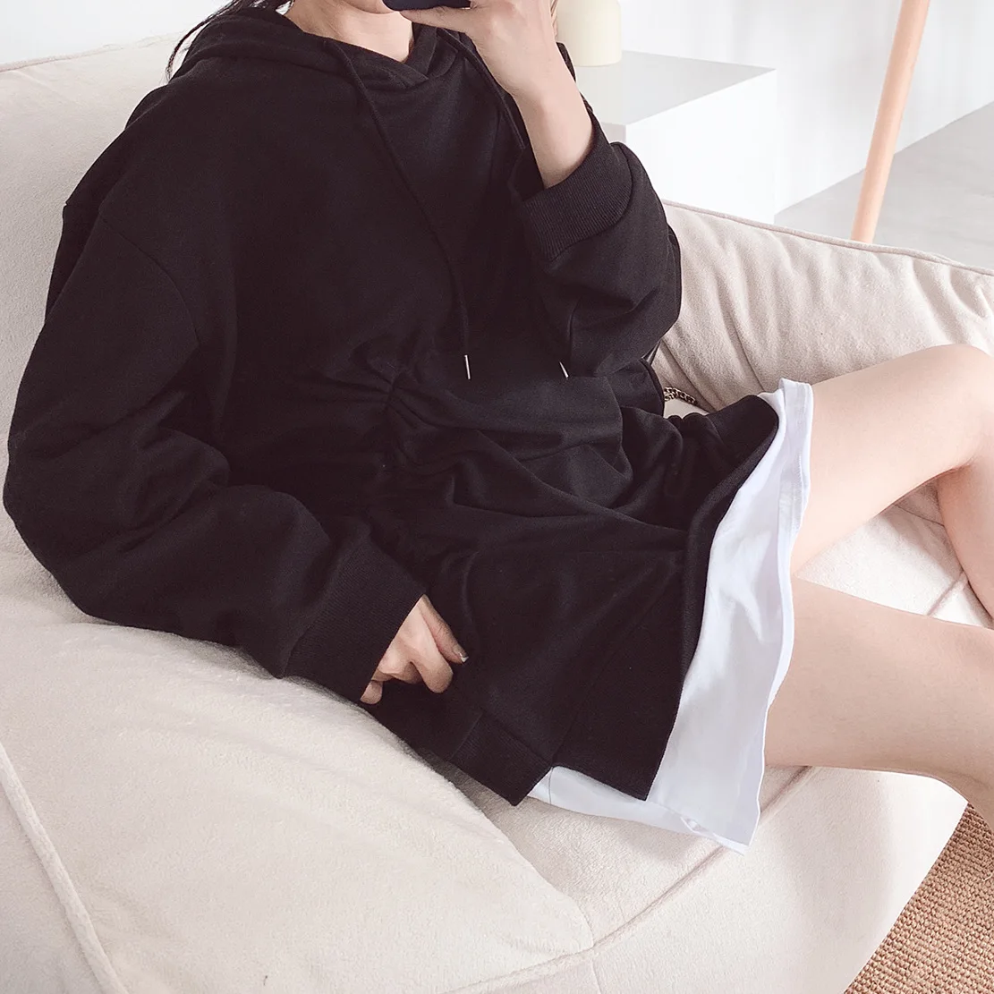 2019 New Autumn Clothing Solid Color Irregular Thin Cap Sweatshirt Long Sleeved Pullovers Long Black Sweatshirt Women
2019 New Autumn Clothing Solid Color Irregular Thin Cap Sweatshirt Long Sleeved Pullovers Long Black Sweatshirt Women