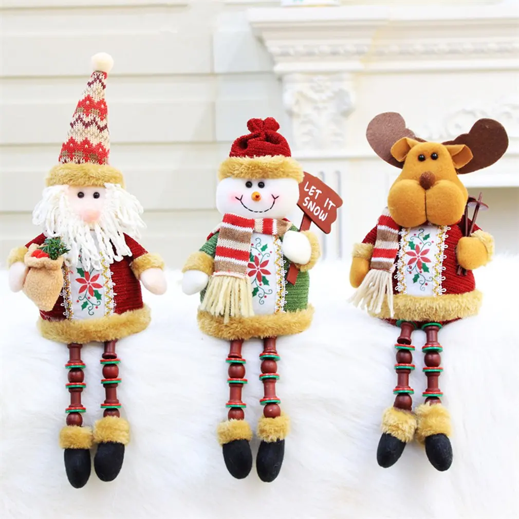 

Christmas Dolls Santa Claus Snowman Elk Toys Xmas Figurine Christmas Stuffed Decoration Plush Doll Happy New Year Gift for Kids