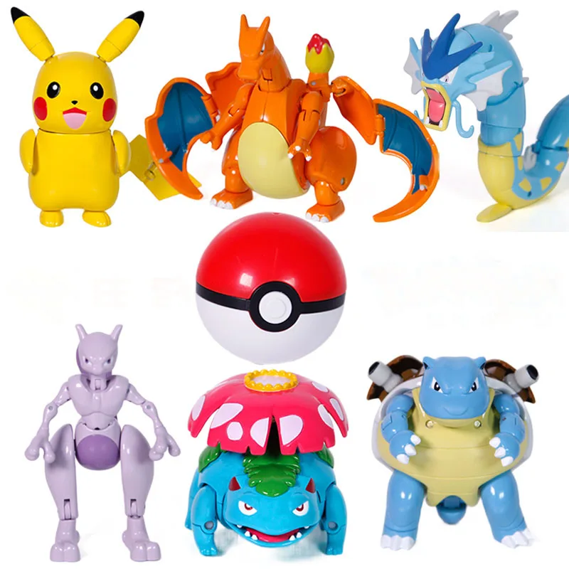 

NEW 6Styles Gyarados Venusaur Blastoise Charizard Mewtwo with pokeball pokemones Anime Action Figure Toys Gifts for Children