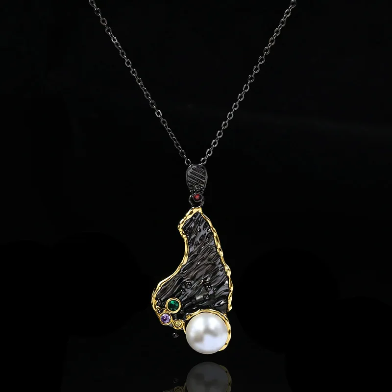 Vintage Bohemian Style Necklace, Color Irregular Pattern, Color Zircon Black Gold Series Pendant Clavicle Chain Ladies Jewelry
Vintage Bohemian Style Necklace, Color Irregular Pattern, Color Zircon Black Gold Series Pendant Clavicle Chain Ladies Jewelry