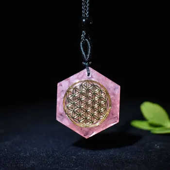 Orgone Pendant Natural Rose quartz stone flower of life pendant reiki generator meditation chakra Six-pointed star Pendant
Orgone Pendant Natural Rose quartz stone flower of life pendant reiki generator meditation chakra Six-pointed star Pendant