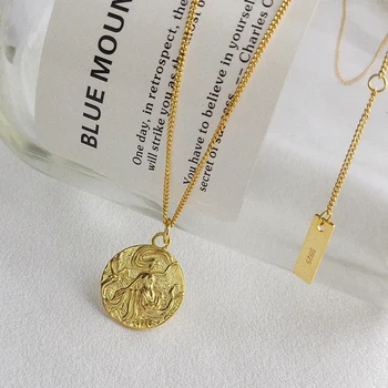 GHIDBK S925 Silver Mermaid Coin Pendant Necklaces Gold Dainty Fairy Disc Medallion Charm Chokers Minimalist Geometrical Necklace
GHIDBK S925 Silver Mermaid Coin Pendant Necklaces Gold Dainty Fairy Disc Medallion Charm Chokers Minimalist Geometrical Necklace