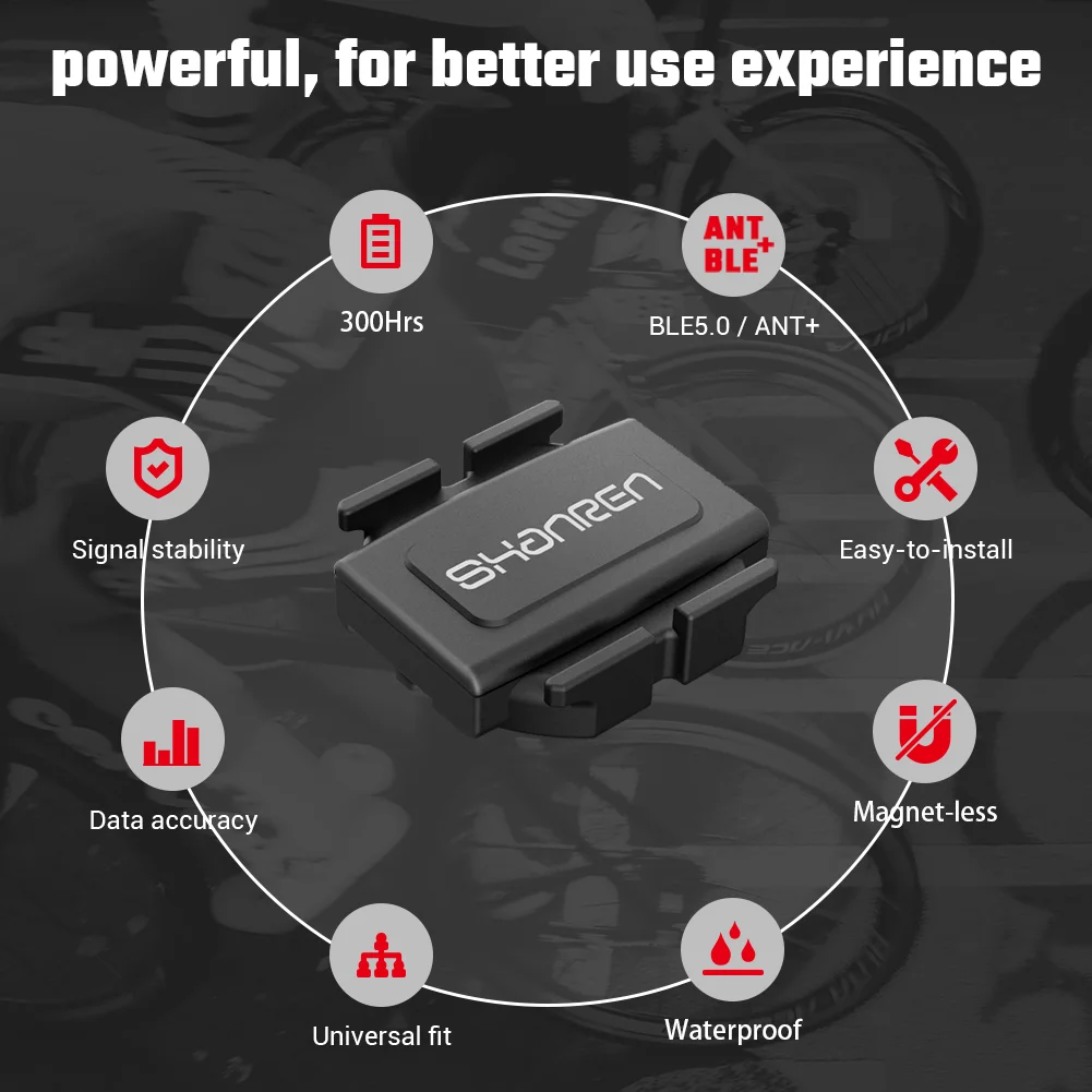 SHANREN Speed Cadence Sensor Bluetooth ANT+ Wireless Bike Sensor Bicycle Sensor IP68 Waterproof Compatible with Many Devices
SHANREN Speed Cadence Sensor Bluetooth ANT+ Wireless Bike Sensor Bicycle Sensor IP68 Waterproof Compatible with Many Devices