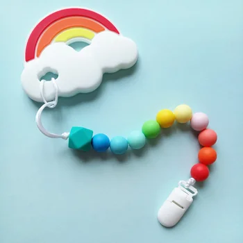 Pacifier Chain Food Grade Silicone Pacifier Anti-drop Chain Toy Teeth Pacifier Rainbow Teether Newborn Gift
Pacifier Chain Food Grade Silicone Pacifier Anti-drop Chain Toy Teeth Pacifier Rainbow Teether Newborn Gift