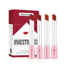 1 caixa nova criativo cigarro batom conjunto 4 cores fosco longa duração à prova dwaterproof água fosco lábio vara tubo nude lábios vermelhos maquiagem(China)