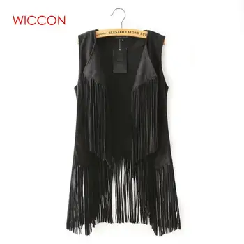 WICCON Women Autumn Fashion Sleeveless Tassel Fringed Jacket Casual Black Khaki Solid Vests Vintage Open Stitch Waistcoat 2020
WICCON Women Autumn Fashion Sleeveless Tassel Fringed Jacket Casual Black Khaki Solid Vests Vintage Open Stitch Waistcoat 2020