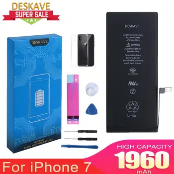 High Capacity Phone Battery For iPhone 7 Replacement Batterie Cycle Battery 1960 mAh Free Tool Kit Original Capacity A1660 A1778
High Capacity Phone Battery For iPhone 7 Replacement Batterie Cycle Battery 1960 mAh Free Tool Kit Original Capacity A1660 A1778