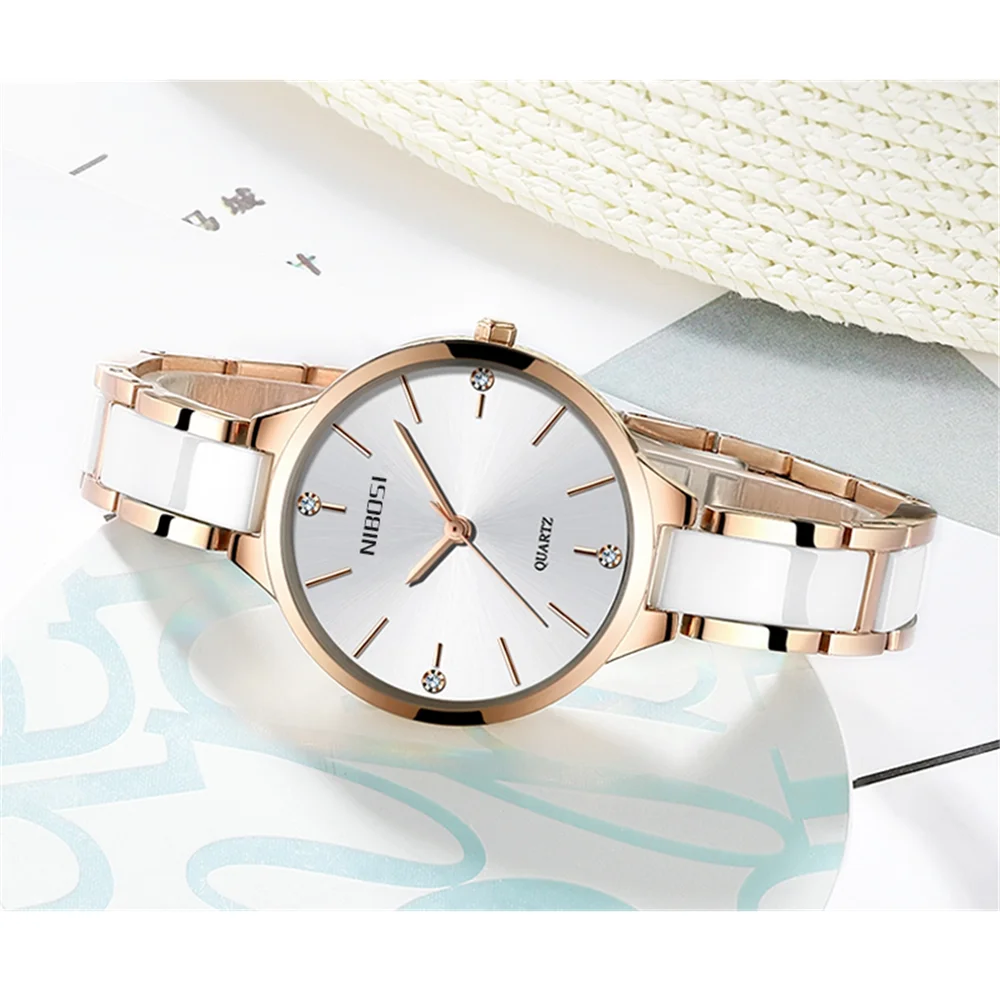 

2020 NIBOSI Luxury Women Dress Watch Ladies Creative Women's Ceramic Bracelet Watches Female Clock Montre Femme Relogio Feminino