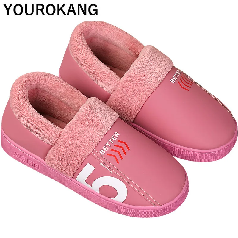 Warm Women Shoes Winter Women Home Slippers PU Leather Floor Female Plush Slippers Household Bedroom Couple Slippers Unisex 2020
Warm Women Shoes Winter Women Home Slippers PU Leather Floor Female Plush Slippers Household Bedroom Couple Slippers Unisex 2020