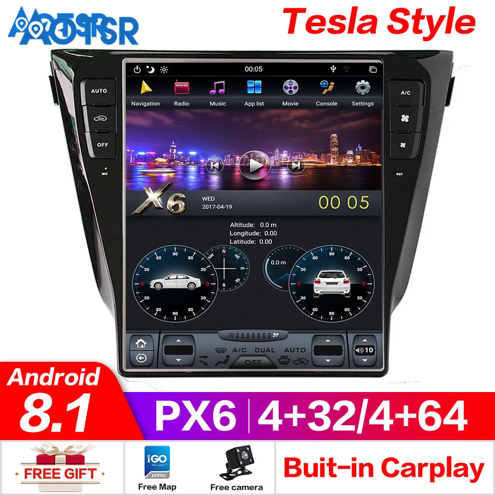Tesla style px6 Android 8.1 4+64G Car DVD Player GPS Navigation For NISSAN Qashqai 2013-2018 multimedia radio recorder headunit
Tesla style px6 Android 8.1 4+64G Car DVD Player GPS Navigation For NISSAN Qashqai 2013-2018 multimedia radio recorder headunit