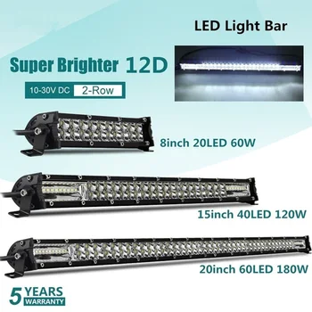 

Truejo Super Bright LED Light Bar 6D 8-20inch Offroad Combo Led Bar for Lada Truck 4x4 SUV ATV Niva 12V 24V Auto Driving Light