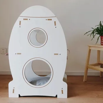 Three layer rocket transparent space capsule cat climbing frame with removable and washable hammock multifunctional cat nest
Three layer rocket transparent space capsule cat climbing frame with removable and washable hammock multifunctional cat nest