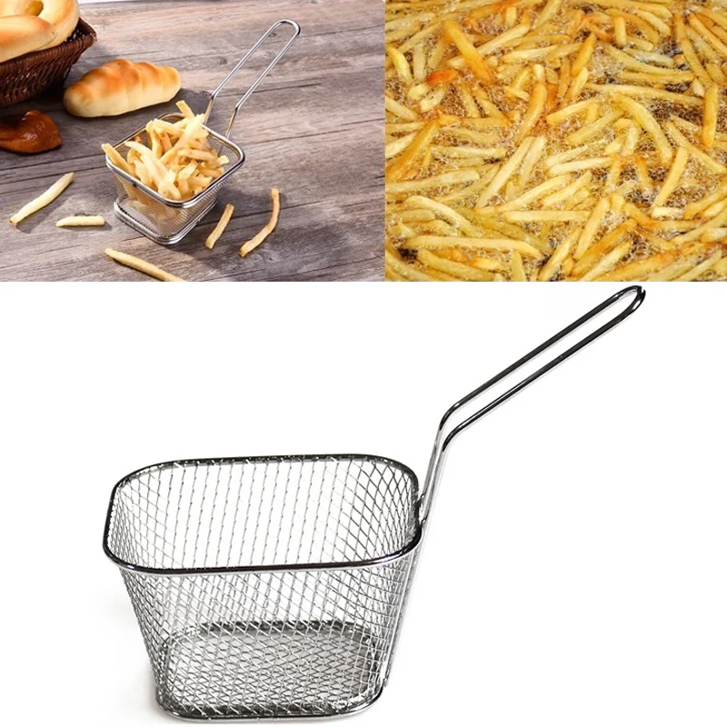 Chips Mini Frying Basket Strainer Fryer Kitchen Cooking Chef Basket Colander Tool French Fries Basket Portable Stainless Steel
Chips Mini Frying Basket Strainer Fryer Kitchen Cooking Chef Basket Colander Tool French Fries Basket Portable Stainless Steel