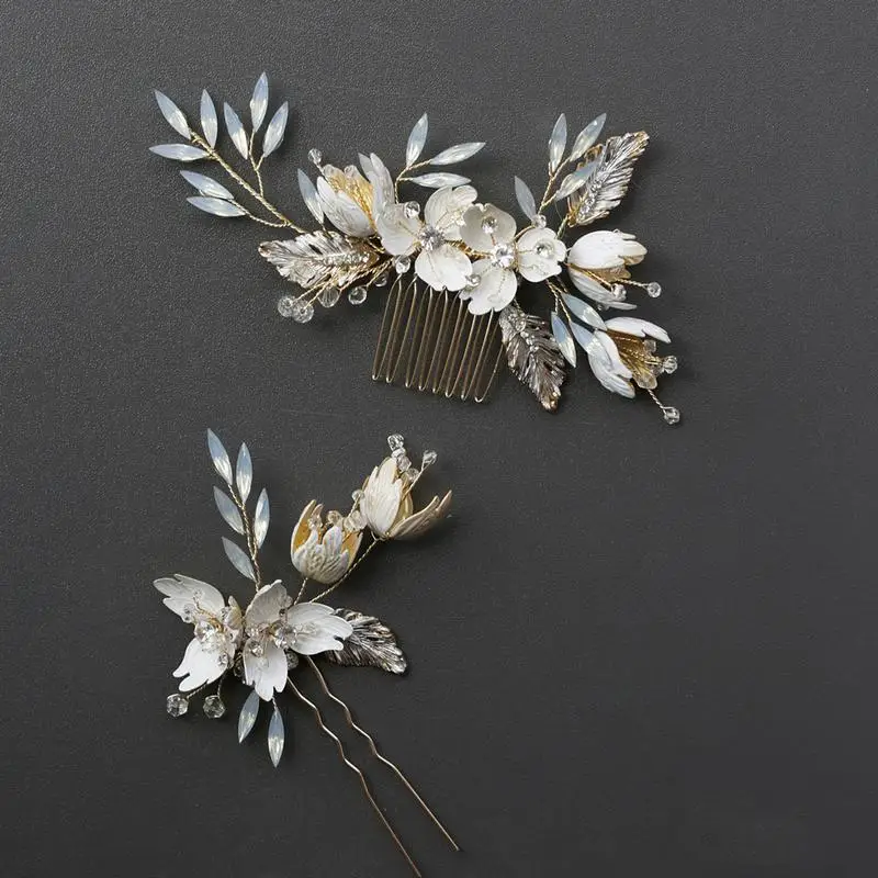 Opal Crystal Hair Comb Pin Vintage Gold Hairpin Flower Leaf Headpiece Headdress Bride Wedding Jewelry Bridal Accessories m200
Opal Crystal Hair Comb Pin Vintage Gold Hairpin Flower Leaf Headpiece Headdress Bride Wedding Jewelry Bridal Accessories m200