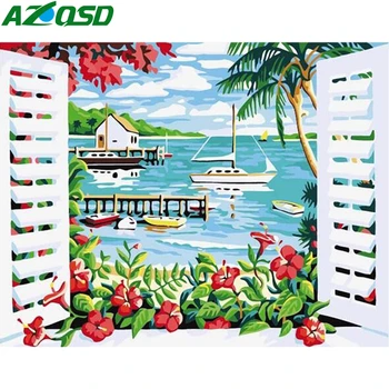 AZQSD DIY Oil Painting By Numbers Window Landscape Unique Gift Unframe Pictures By Numbers Drawing On Canvas River Home Decor
AZQSD DIY Oil Painting By Numbers Window Landscape Unique Gift Unframe Pictures By Numbers Drawing On Canvas River Home Decor
