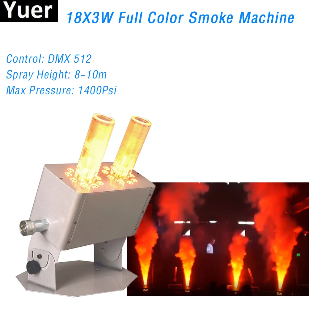 

18X3W RGB 3IN1 Dual-Barrel LED CO2 Jet Machine DMX 512 Control Professional DJ Disco Stage Effect Equipment LED Smoke Machine